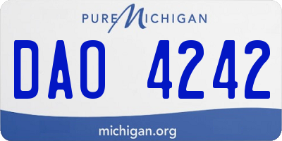 MI license plate DAO4242