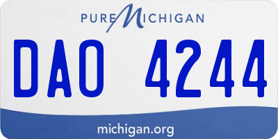 MI license plate DAO4244