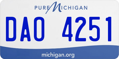 MI license plate DAO4251
