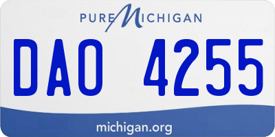 MI license plate DAO4255