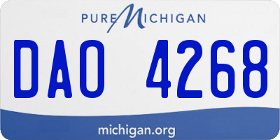 MI license plate DAO4268