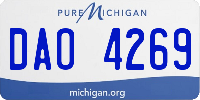 MI license plate DAO4269