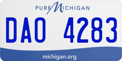 MI license plate DAO4283