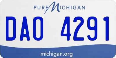 MI license plate DAO4291