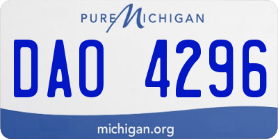 MI license plate DAO4296