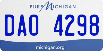 MI license plate DAO4298
