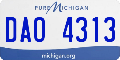MI license plate DAO4313