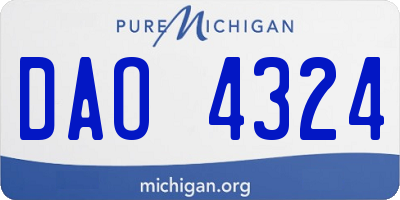 MI license plate DAO4324