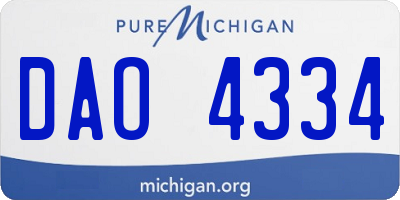 MI license plate DAO4334