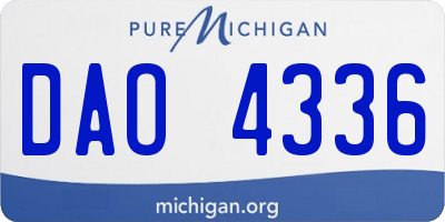 MI license plate DAO4336
