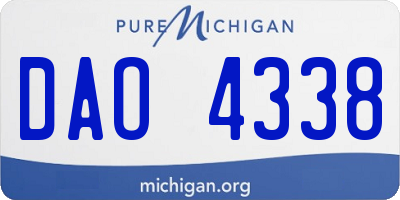 MI license plate DAO4338