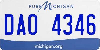 MI license plate DAO4346