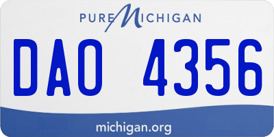MI license plate DAO4356