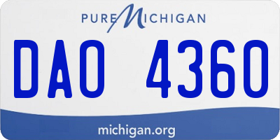 MI license plate DAO4360