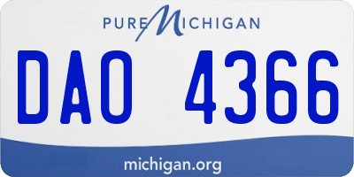 MI license plate DAO4366