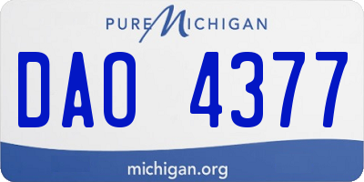 MI license plate DAO4377
