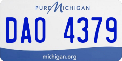 MI license plate DAO4379