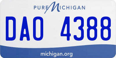 MI license plate DAO4388