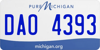 MI license plate DAO4393