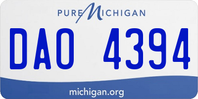 MI license plate DAO4394