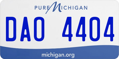 MI license plate DAO4404
