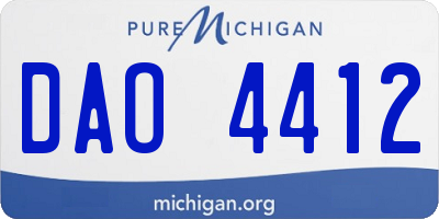 MI license plate DAO4412