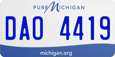 MI license plate DAO4419