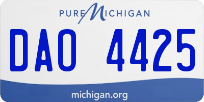 MI license plate DAO4425
