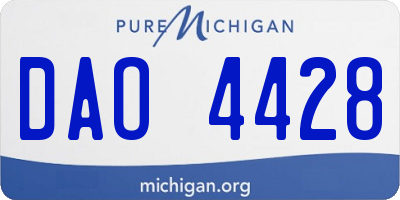 MI license plate DAO4428