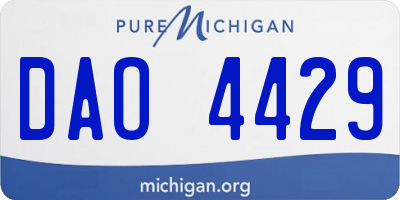 MI license plate DAO4429