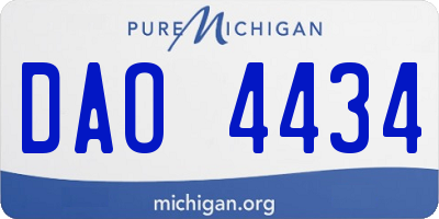 MI license plate DAO4434