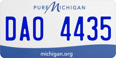 MI license plate DAO4435