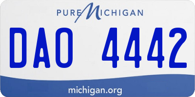 MI license plate DAO4442