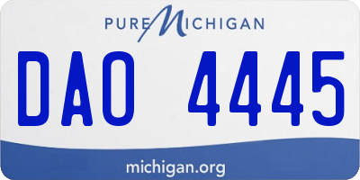 MI license plate DAO4445