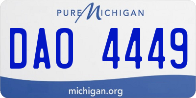 MI license plate DAO4449