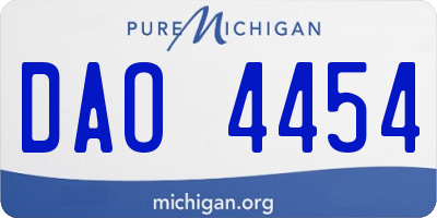 MI license plate DAO4454