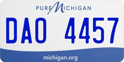 MI license plate DAO4457
