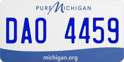 MI license plate DAO4459