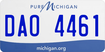 MI license plate DAO4461