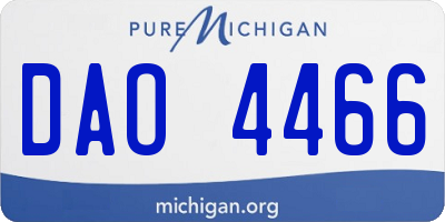 MI license plate DAO4466
