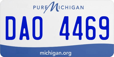 MI license plate DAO4469