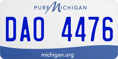 MI license plate DAO4476