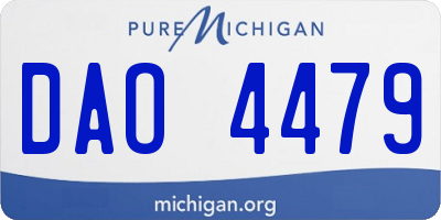 MI license plate DAO4479