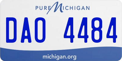 MI license plate DAO4484