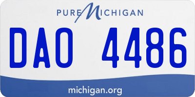 MI license plate DAO4486