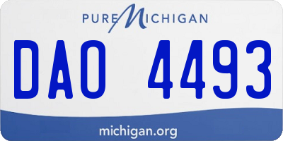 MI license plate DAO4493