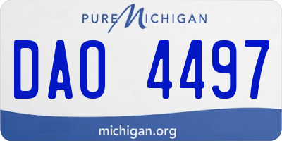 MI license plate DAO4497