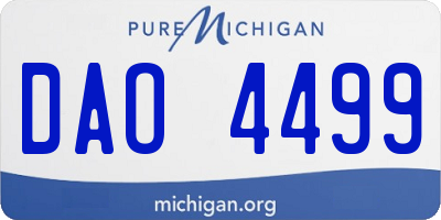MI license plate DAO4499