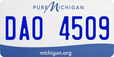 MI license plate DAO4509