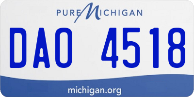 MI license plate DAO4518
